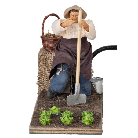 Uomo che zappa serie 12 cm in movimento per presepe Mondo