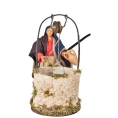 copy of Donna che spazza serie 14 cm in movimento per presepe