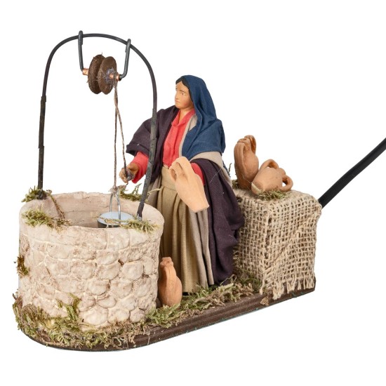 copy of Donna che spazza serie 14 cm in movimento per presepe
