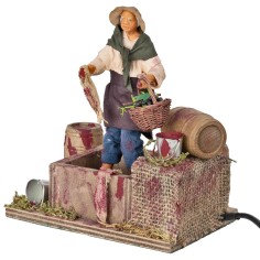 Pigiatore d'uva serie 12 cm in movimento per presepe Mondo 2