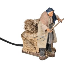 Agricultor con rastrillo serie 12 cm en movimiento para belén