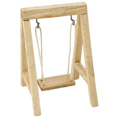 Altalena in legno cm 7x7,5x11 h per presepe Mondo Presepi