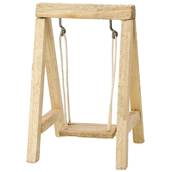Altalena in legno cm 7x7,5x11 h per presepe Mondo Presepi