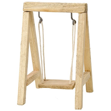 Altalena in legno cm 7x7,5x11 h per presepe Mondo Presepi