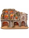 Presepe Pasquale illuminato con grotte e sepolcro cm 73x45x55 h