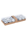 Juego de 12 bolitas plata ø 6 cm para árbol de Navidad