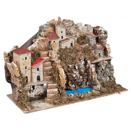 Paesaggio con laghetto cm 28x15x20 h per presepe Mondo Presepi