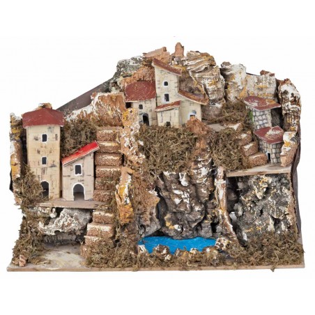 Paesaggio con laghetto cm 28x15x20 h per presepe Mondo Presepi