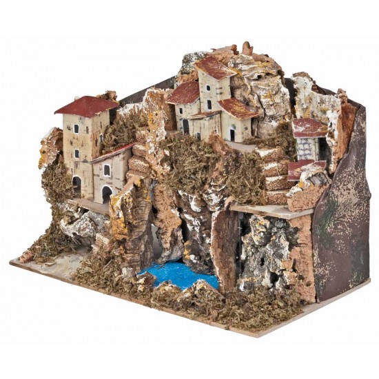 Paisaje con estanque cm 28x15x20 h para pesebre Mundo Pesebres