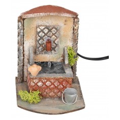 Fontana funzionante in sughero cm 10,5x16x15 h per presepe