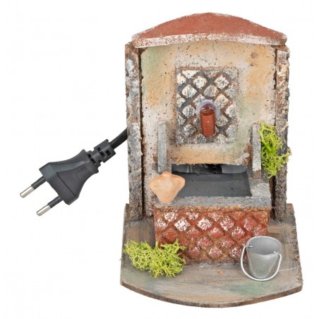 Fontana funzionante in sughero cm 10,5x16x15 h per presepe