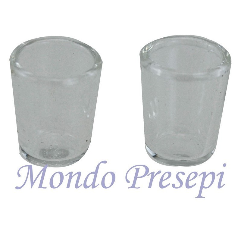Set 2 Bicchieri in vetro 12x15 mm Mondo Presepi