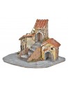 Gruppo di case in resina con scalinata cm 20x18x14 h