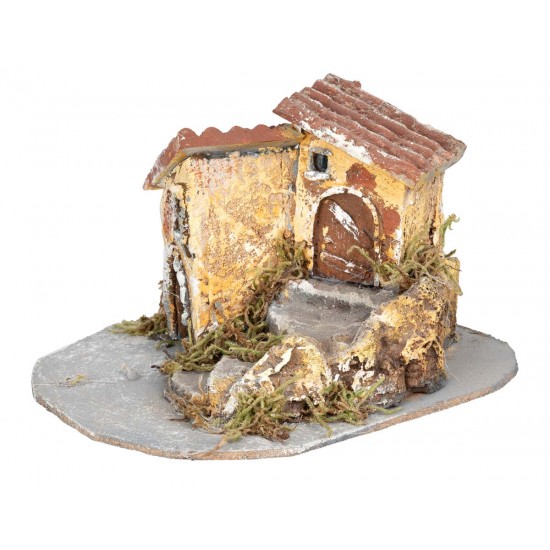 Casette in resina con scalinata cm 13,5x16,5x10,5 h per presepe