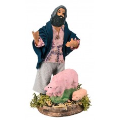 Farmer with pigs 12 cm for Mondo Presepi nativity scene