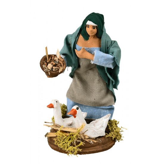 Contadina con oche cm 12 per presepe Mondo Presepi
