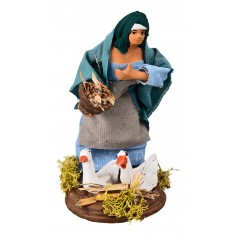 Peasant Woman with Geese 12 cm for Nativity Scene Mondo Presepi
