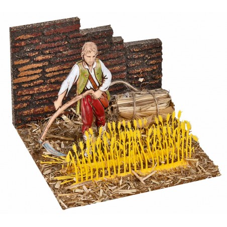Contadino che miete nel campo serie 10 cm Landi