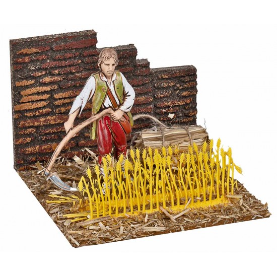 Contadino che miete nel campo serie 10 cm Landi