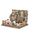 Recinto con pecore della serie Landi 10 cm per presepe Mondo