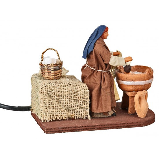 Mujer que lava niño serie 12 cm en movimiento para pesebre Mundo