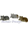 Set of 3 cats lounging assorted 2.5 cm resin