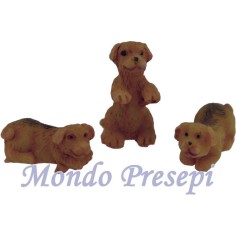 Set 3 dog puppy resin cm 2
