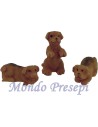 Conjunto de 3 cachorros de resina de 2 cm