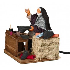 Shoemaker at work in motion 12 cm for Nativity Scene Mondo Presepi 2