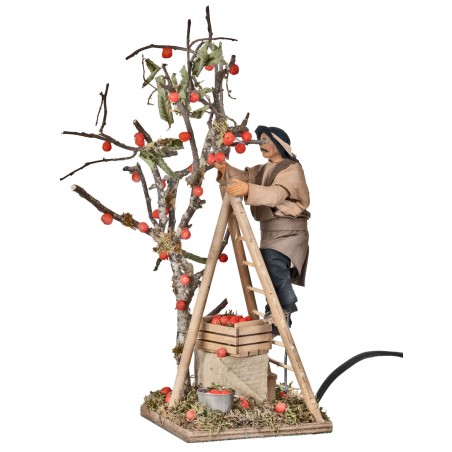 Recolector de manzanas en movimiento 12 cm para pesebre Mundo