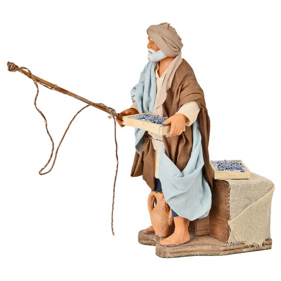 Fisherman in motion 14 cm for nativity scene Mondo Presepi