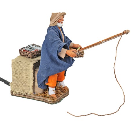 Standing fisherman in motion 12 cm for nativity scene Mondo Presepi