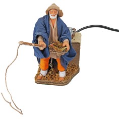 Standing fisherman in motion 12 cm for nativity scene Mondo Presepi