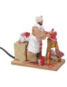Macellaio con ceppo in movimento 12 cm per presepe Mondo Presepi