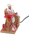 Macellaio con ceppo in movimento 12 cm per presepe Mondo Presepi
