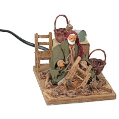 12 cm moving chair repairer for nativity scene Mondo Presepi