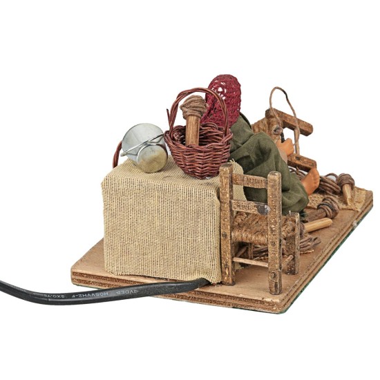 12 cm moving chair repairer for nativity scene Mondo Presepi