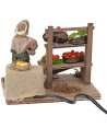 Fruttivendolo con banco in movimento 10 cm per presepe Mondo