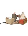 Baker with moving terracotta oven 10 cm for nativity scene