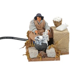 Hombre de ricotta sentado en terracota en movimiento 10 cm