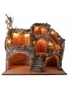 Pesebre de Pascua iluminado con cuevas cm 62x45x60 h para