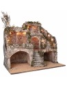 Illuminated Easter Nativity Scene with caves cm 62x45x60 h