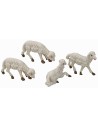 Set 4 pecore presepe per pastori cm 8-10 per presepe Mondo