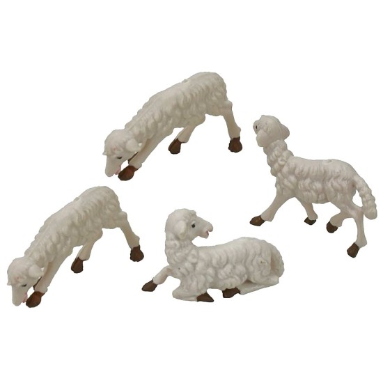 Set 4 pecore presepe per pastori cm 8-10 - PG08