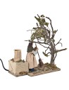 Spazzino con albero in movimento 10 cm per presepe Mondo Presepi