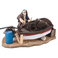 Aggiusta barca in movimento 10 cm per presepe Mondo Presepi