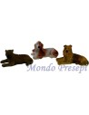 Set of 3 dogs resin 3.5 cm