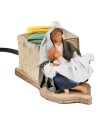 Mother caressing baby in motion 12 cm for Mondo nativity scene