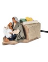 Mother caressing baby in motion 12 cm for Mondo nativity scene