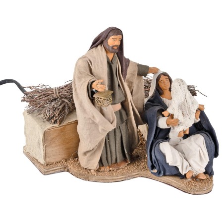 Natividad que juega con niño en movimiento 14 cm para belén